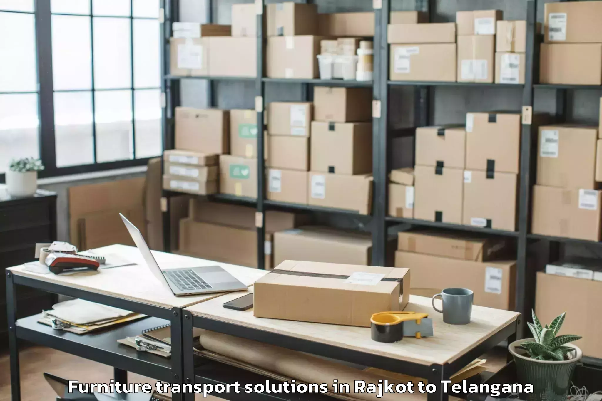 Book Rajkot to Nelakondapalle Furniture Transport Solutions